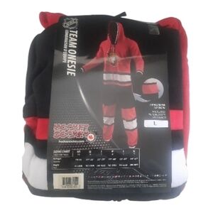 NHL Ottawa Senators Red and Black Team Onesie PJ Hockey Sockey With Hoodie